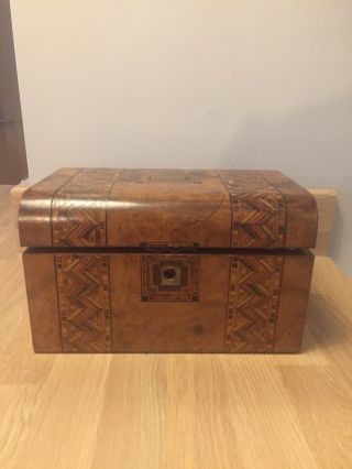 Vintage Inlaid Wooden Box In Need Of Restoration