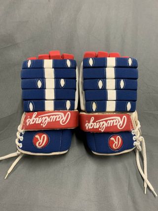 Vintage Rawlings Rkp30 15” Hockey Gloves Leather Palms - Montreal Canadiens