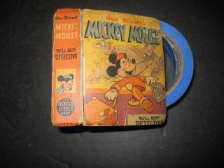 Vintage Better Little Book - Mickey Mouse Bell Boy Detective 1945