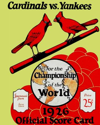 1926 St.  Louis Cardinals Vs York Yankees 8x10 Photo Baseball Picture