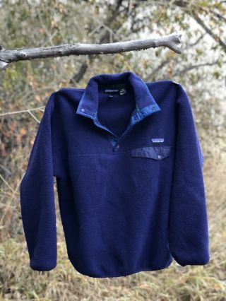 Vintage Patagonia 1/4 Button Fleece Pullover Jacket Mens M Outdoors Hiking 90s