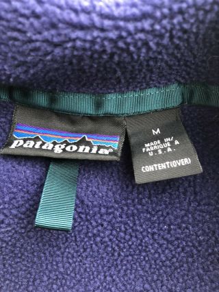 Vintage Patagonia 1/4 Button Fleece Pullover Jacket Mens M Outdoors Hiking 90s 2