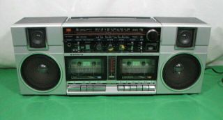 Sanyo M - W2k Am Fm Sw Shortwave Radio Dual Cassette Boombox Vtg Japan Pls Read