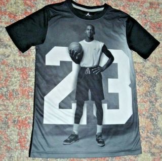 Nike Michael Jordan 23 Photograph Jumpman T - Shirt Size Youth L 12 - 13 Yrs Euc