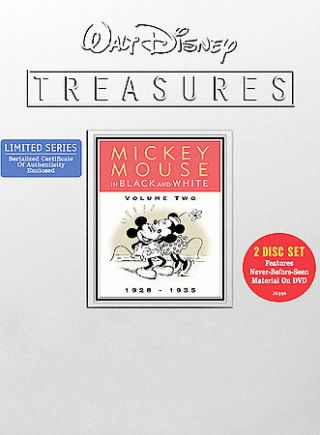 Vintage Walt Disney Treasures Mickey Mouse In Black And White Volume 2 Two Dvd