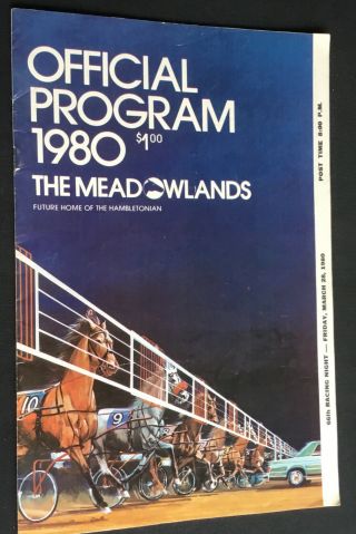 The Meadowlands Vintage Official Program Friday March 28,  1980 Rambling Willie