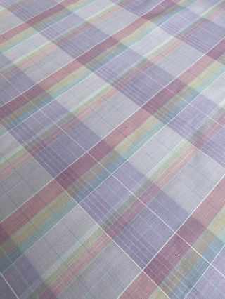 4.  25” Yds X 44” Vintage Cotton Fabric Colorful Pastel Plaid Stripes Linen Crafts