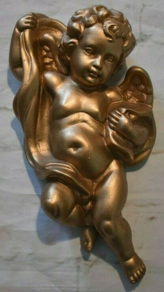 Set 2 Vintage Gold Angel Cherubs Wall Plaques Hanging Décor Resin HomCo 1120 3