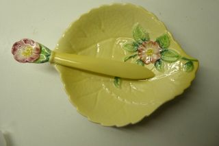Vintage Carlton Ware Butter / Jam Dish Plate And Knife