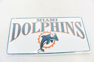 Vintage Miami Dolphins License Plate Advertising Nfl Football Car Truck - M15