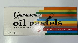 Vintage Grumbacher Oil Pastels Made In Japan 22 - 16 Artists Size Barely