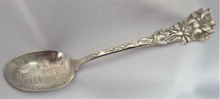 Early Vtg Auditorium Denver Colorado 5 1/2 " Sterling Silver Souvenir Spoon