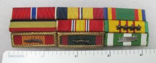 Vintage Us Navy Vietnam War Service Bronze Star Ribbon Bar 9 Ribbons