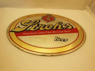 VINTAGE RARE STROH ' S BEER ADVERTISING MIRROR SIGN WALL HANGING 3