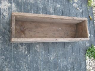 Vintage Primitive Unmarked Wooden Heavy Wood Box 27 1/2 " X 8 1/2 " X 7 1/2 "