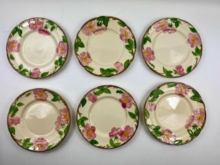 Set Of 6 Vintage Franciscan Desert Rose Salad Dessert Plates 8 Inch England