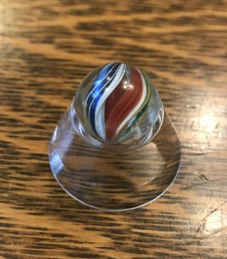 Vtg Antique Handmade Marble End Of Day 5/8” Multi Core Multicolored