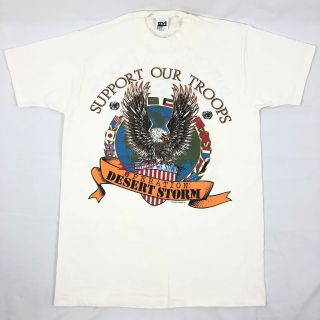 Vtg 1991 Operation Desert Storm Support Our Troops Gulf War T Shirt Mens L Large