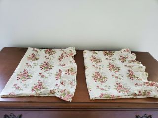 Vtg Ralph Lauren Emily Anne Rose Floral Ruffled Standard Pillowcases Usa