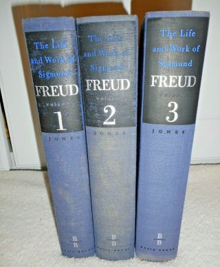 The Life And Work Of Sigmund Freud By Ernest Jones 3 - Vol.  Book Set 1953 - 57 1st Ed