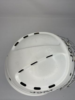 Vintage Jofa Hockey Helmet 395JR 6 1/2 - 7 1/4 White w/ Cage Made In Sweden 3
