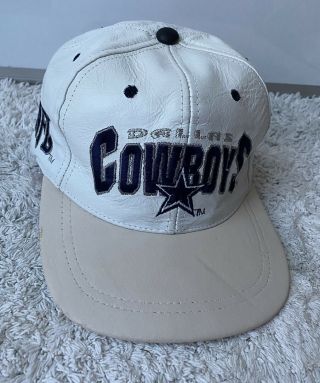 Vintage Leather Dallas Cowboys Bowl Championships Drew Pearson Hat