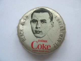 1964/65 Coca Cola - Coke Hockey Bottle Cap - Chicago Blackhawks - J.  Brenneman