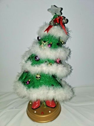 Gemmy Vintage Animated Christmas Tree Singing Santa Baby Dancing Flirty