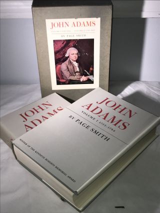 1962 John Adams Volumes 1 & 2 Page Smith Hardcover Books W Dust Jacket Slipcase
