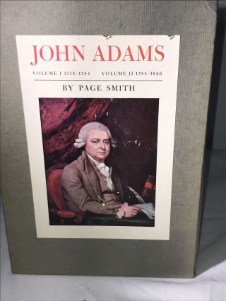 1962 John Adams Volumes 1 & 2 Page Smith Hardcover Books W Dust Jacket Slipcase 3