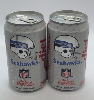 Diet Coca Cola 2 Cans 1993 Nfl Collector Series Seattle Seahawks