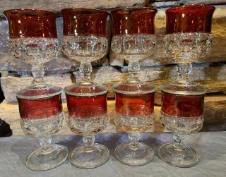 Set Of 8 Vintage Indiana Glass King 