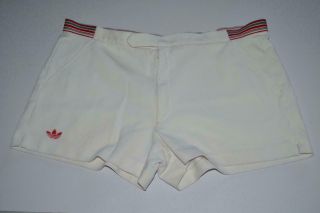 Vtg Adidas Trefoil Red & White Tennis Country Club Shorts Size 36 " Waist