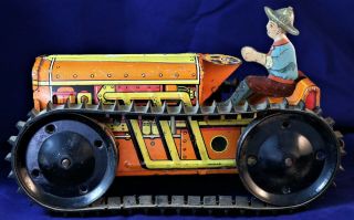 Vintage Marx Wind Up Crawler Tractor