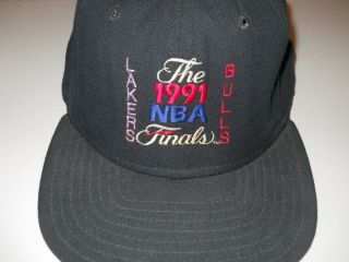 1991 Nba Finals Hat La Lakers Magic Johnson Vs.  Chicago Bulls Mj Air Jordan