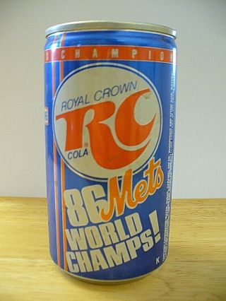 Mlb - York Mets " 1986 World Series Champs " Rc Cola Can - Vintage