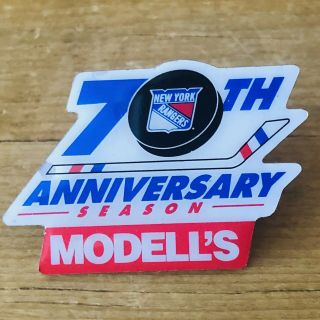 Nhl York Rangers Ice Hockey 70th Anniversary Season Modells Pin Badge