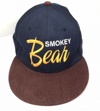 Vtg Smokey The Bear Only You Can Prevent Wild Fires Baseball Hat Cap Snapback