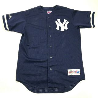 Vintage Majestic York Yankees Baseball Jersey Size Medium Blue Usa Made 90 