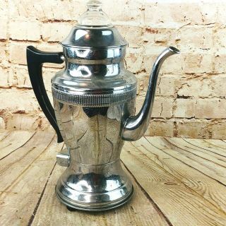 Vtg Continental Silver Co.  Art Deco Coffee Pot Percolator Electric Percolator Ch