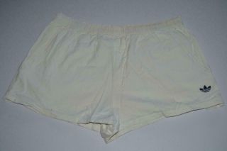 Vtg Adidas Trefoil White Tennis Cotton Casual Country Club Shorts Size 36 " Waist