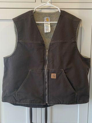 Carhartt Vintage Vest Insulated 2xl Men’s Work Sport Chore Brown