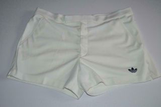 Vtg Adidas Trefoil White Tennis Country Club Shorts Size 33 " Waist