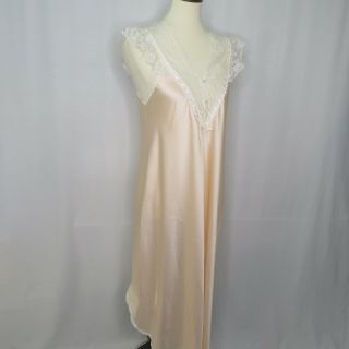 Vtg Christian Dior Pink Lace Night Gown Lingerie Women 
