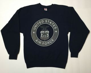 Vintage United States Air Force Sweatshirt Sz.  Small Made In Usa Blue Vtg Usaf