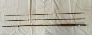 Vintage Bamboo Fly Fishing Rod Unbranded 8 - 1/2 Foot 3 Piece Look