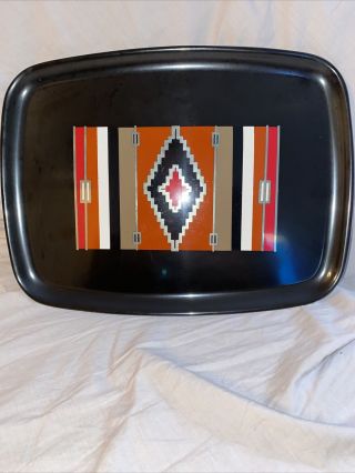 Vintage Couroc Tray Mid Century Modern 1960’s Southwestern Aztec Design Mcm