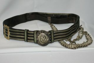 Vtg Masonic Uniform Belt Sword Chain Hangers Bad Axe Commandery 52 Freemason Old