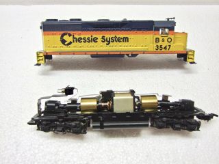 Vintage Ho Athearn Gp - 35 Chessie System B & O Diesel Locomotive Engine 3542