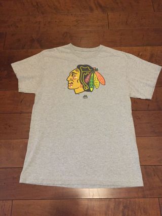 Chicago Blackhawks Men T - Shirt Sz L Vintage A,